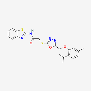 N-1,3-benzothiazol-2-yl-2-({5-[(2-isopropyl-5-methylphenoxy)methyl]-1,3,4-oxadiazol-2-yl}thio)acetamide