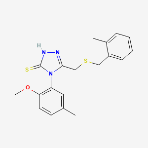 molecular formula C19H21N3OS2 B4663198 4-(2-methoxy-5-methylphenyl)-5-{[(2-methylbenzyl)thio]methyl}-4H-1,2,4-triazole-3-thiol 