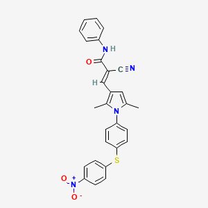 molecular formula C28H22N4O3S B4663206 2-cyano-3-(2,5-dimethyl-1-{4-[(4-nitrophenyl)thio]phenyl}-1H-pyrrol-3-yl)-N-phenylacrylamide 