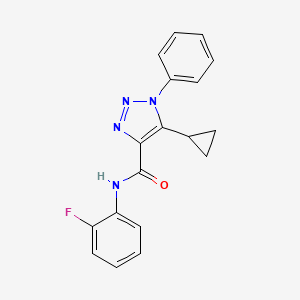 molecular formula C18H15FN4O B4663240 5-cyclopropyl-N-(2-fluorophenyl)-1-phenyl-1H-1,2,3-triazole-4-carboxamide 