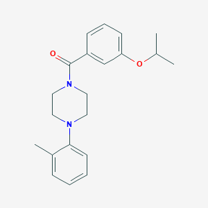 molecular formula C21H26N2O2 B4663285 1-(3-isopropoxybenzoyl)-4-(2-methylphenyl)piperazine 