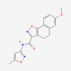 molecular formula C17H15N3O4 B4663287 7-methoxy-N-(5-methyl-3-isoxazolyl)-4,5-dihydronaphtho[2,1-d]isoxazole-3-carboxamide 