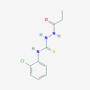 molecular formula C10H12ClN3OS B4663334 N-(2-chlorophenyl)-2-propionylhydrazinecarbothioamide 