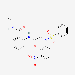 molecular formula C24H22N4O6S B4663356 N-allyl-2-{[N-(3-nitrophenyl)-N-(phenylsulfonyl)glycyl]amino}benzamide 