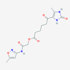 molecular formula C16H20N4O6 B4663375 2-[(5-methyl-3-isoxazolyl)amino]-2-oxoethyl 6-(5-methyl-2-oxo-2,3-dihydro-1H-imidazol-4-yl)-6-oxohexanoate 