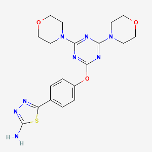 5-{4-[(4,6-di-4-morpholinyl-1,3,5-triazin-2-yl)oxy]phenyl}-1,3,4-thiadiazol-2-amine