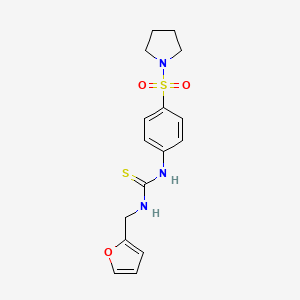 molecular formula C16H19N3O3S2 B4663409 N-(2-furylmethyl)-N'-[4-(1-pyrrolidinylsulfonyl)phenyl]thiourea 