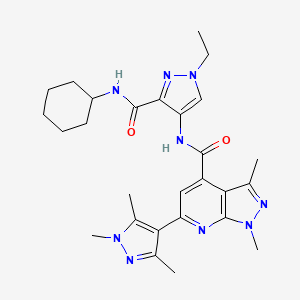 N-{3-[(cyclohexylamino)carbonyl]-1-ethyl-1H-pyrazol-4-yl}-1,3-dimethyl-6-(1,3,5-trimethyl-1H-pyrazol-4-yl)-1H-pyrazolo[3,4-b]pyridine-4-carboxamide