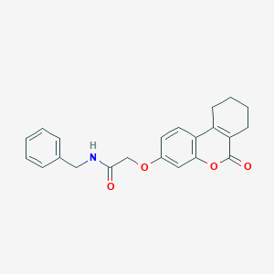 molecular formula C22H21NO4 B4663441 N-benzyl-2-[(6-oxo-7,8,9,10-tetrahydro-6H-benzo[c]chromen-3-yl)oxy]acetamide 