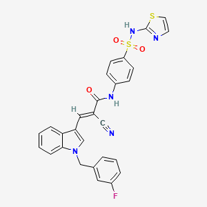 2-cyano-3-[1-(3-fluorobenzyl)-1H-indol-3-yl]-N-{4-[(1,3-thiazol-2-ylamino)sulfonyl]phenyl}acrylamide