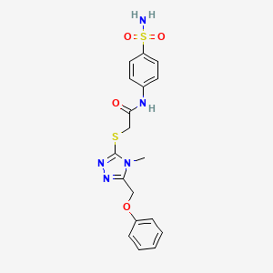 N-[4-(aminosulfonyl)phenyl]-2-{[4-methyl-5-(phenoxymethyl)-4H-1,2,4-triazol-3-yl]thio}acetamide