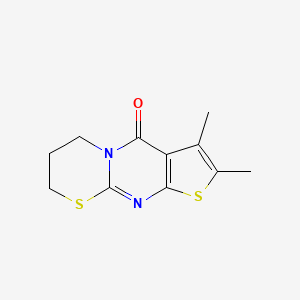 2,3-dimethyl-7,8-dihydro-4H,6H-thieno[2',3':4,5]pyrimido[2,1-b][1,3]thiazin-4-one