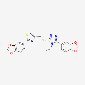 3-(1,3-benzodioxol-5-yl)-5-({[2-(1,3-benzodioxol-5-yl)-1,3-thiazol-4-yl]methyl}thio)-4-ethyl-4H-1,2,4-triazole