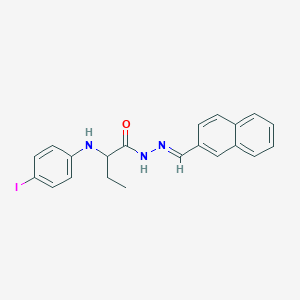 molecular formula C21H20IN3O B4663543 2-[(4-iodophenyl)amino]-N'-(2-naphthylmethylene)butanohydrazide 