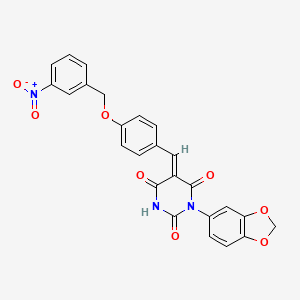 molecular formula C25H17N3O8 B4663600 1-(1,3-benzodioxol-5-yl)-5-{4-[(3-nitrobenzyl)oxy]benzylidene}-2,4,6(1H,3H,5H)-pyrimidinetrione 