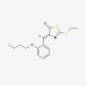 molecular formula C16H19NO2S2 B4663611 4-(2-butoxybenzylidene)-2-(ethylthio)-1,3-thiazol-5(4H)-one 