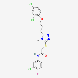 N-(3-chloro-4-fluorophenyl)-2-({5-[3-(2,4-dichlorophenoxy)propyl]-4-methyl-4H-1,2,4-triazol-3-yl}thio)acetamide