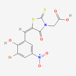 [5-(3-bromo-2-hydroxy-5-nitrobenzylidene)-4-oxo-2-thioxo-1,3-thiazolidin-3-yl]acetic acid