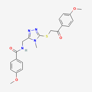 molecular formula C21H22N4O4S B4663657 4-methoxy-N-[(5-{[2-(4-methoxyphenyl)-2-oxoethyl]thio}-4-methyl-4H-1,2,4-triazol-3-yl)methyl]benzamide 