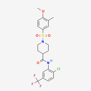 N-[2-chloro-5-(trifluoromethyl)phenyl]-1-[(4-methoxy-3-methylphenyl)sulfonyl]-4-piperidinecarboxamide