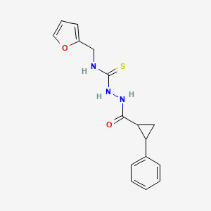 N-(furan-2-ylmethyl)-2-[(2-phenylcyclopropyl)carbonyl]hydrazinecarbothioamide