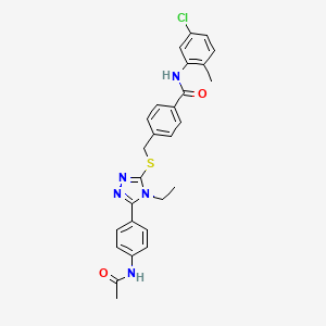 4-[[5-(4-acetamidophenyl)-4-ethyl-1,2,4-triazol-3-yl]sulfanylmethyl]-N-(5-chloro-2-methylphenyl)benzamide