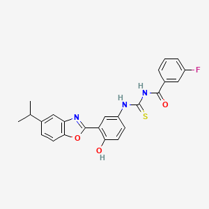 3-fluoro-N-({[4-hydroxy-3-(5-isopropyl-1,3-benzoxazol-2-yl)phenyl]amino}carbonothioyl)benzamide