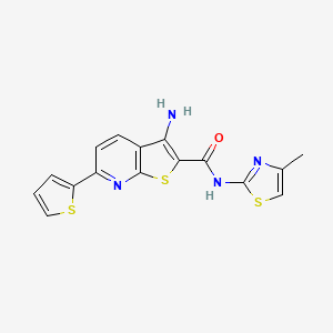 molecular formula C16H12N4OS3 B4663761 3-amino-N-(4-methyl-1,3-thiazol-2-yl)-6-(2-thienyl)thieno[2,3-b]pyridine-2-carboxamide 