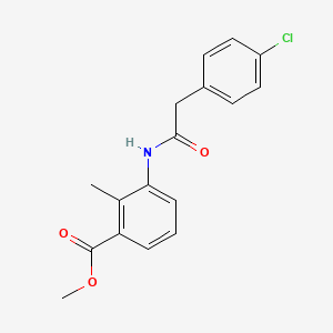 molecular formula C17H16ClNO3 B4663851 methyl 3-{[(4-chlorophenyl)acetyl]amino}-2-methylbenzoate 