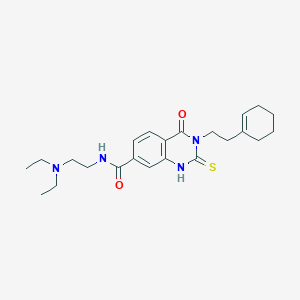 3-[2-(1-cyclohexen-1-yl)ethyl]-N-[2-(diethylamino)ethyl]-4-oxo-2-thioxo-1,2,3,4-tetrahydro-7-quinazolinecarboxamide