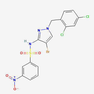 molecular formula C16H11BrCl2N4O4S B4663883 N-[4-bromo-1-(2,4-dichlorobenzyl)-1H-pyrazol-3-yl]-3-nitrobenzenesulfonamide 