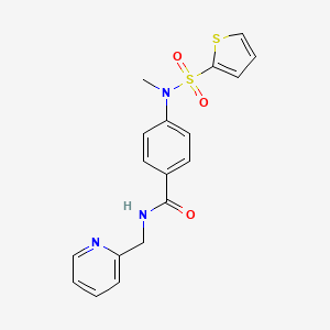 molecular formula C18H17N3O3S2 B4663895 4-[methyl(2-thienylsulfonyl)amino]-N-(2-pyridinylmethyl)benzamide 