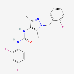 molecular formula C19H17F3N4O B4663921 N-(2,4-difluorophenyl)-N'-[1-(2-fluorobenzyl)-3,5-dimethyl-1H-pyrazol-4-yl]urea 