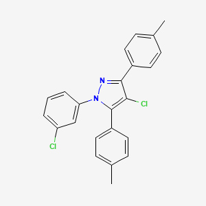 molecular formula C23H18Cl2N2 B4663932 4-chloro-1-(3-chlorophenyl)-3,5-bis(4-methylphenyl)-1H-pyrazole 