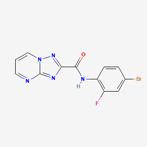 molecular formula C12H7BrFN5O B4663946 N-(4-bromo-2-fluorophenyl)[1,2,4]triazolo[1,5-a]pyrimidine-2-carboxamide 