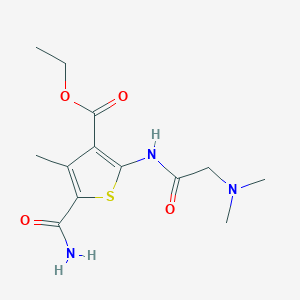 molecular formula C13H19N3O4S B4663979 ethyl 5-(aminocarbonyl)-2-[(N,N-dimethylglycyl)amino]-4-methyl-3-thiophenecarboxylate 