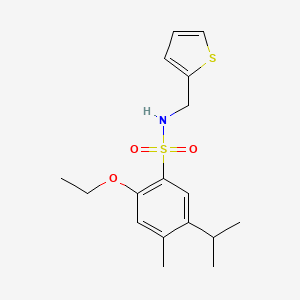 molecular formula C17H23NO3S2 B4663999 2-ethoxy-5-isopropyl-4-methyl-N-(2-thienylmethyl)benzenesulfonamide 