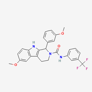 molecular formula C27H24F3N3O3 B4664007 6-methoxy-1-(3-methoxyphenyl)-N-[3-(trifluoromethyl)phenyl]-1,3,4,9-tetrahydro-2H-beta-carboline-2-carboxamide 