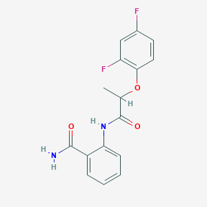 molecular formula C16H14F2N2O3 B4664008 2-{[2-(2,4-difluorophenoxy)propanoyl]amino}benzamide 