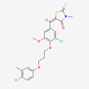 molecular formula C22H21Cl2NO4S2 B4664011 5-{3-chloro-4-[3-(4-chloro-3-methylphenoxy)propoxy]-5-methoxybenzylidene}-3-methyl-2-thioxo-1,3-thiazolidin-4-one 