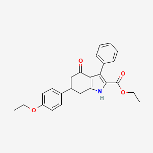 molecular formula C25H25NO4 B4664012 ethyl 6-(4-ethoxyphenyl)-4-oxo-3-phenyl-4,5,6,7-tetrahydro-1H-indole-2-carboxylate 