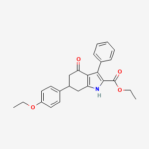 ethyl 6-(4-ethoxyphenyl)-4-oxo-3-phenyl-4,5,6,7-tetrahydro-1H-indole-2-carboxylate