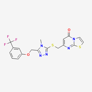 7-{[(4-methyl-5-{[3-(trifluoromethyl)phenoxy]methyl}-4H-1,2,4-triazol-3-yl)thio]methyl}-5H-[1,3]thiazolo[3,2-a]pyrimidin-5-one