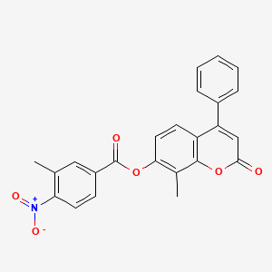 molecular formula C24H17NO6 B4664017 8-methyl-2-oxo-4-phenyl-2H-chromen-7-yl 3-methyl-4-nitrobenzoate 