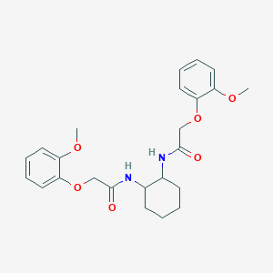 molecular formula C24H30N2O6 B466402 2-(2-methoxyphenoxy)-N-(2-{[(2-methoxyphenoxy)acetyl]amino}cyclohexyl)acetamide CAS No. 433323-04-7