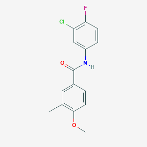 molecular formula C15H13ClFNO2 B4664024 N-(3-chloro-4-fluorophenyl)-4-methoxy-3-methylbenzamide 