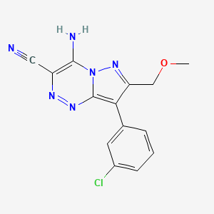 molecular formula C14H11ClN6O B4664031 4-amino-8-(3-chlorophenyl)-7-(methoxymethyl)pyrazolo[5,1-c][1,2,4]triazine-3-carbonitrile 