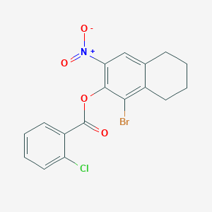 molecular formula C17H13BrClNO4 B4664049 1-bromo-3-nitro-5,6,7,8-tetrahydro-2-naphthalenyl 2-chlorobenzoate 