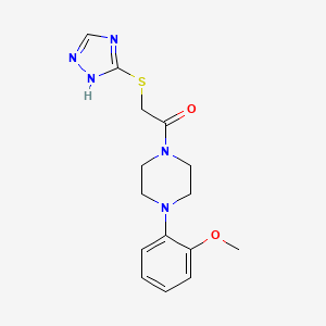 molecular formula C15H19N5O2S B4664059 1-(2-methoxyphenyl)-4-[(4H-1,2,4-triazol-3-ylthio)acetyl]piperazine 