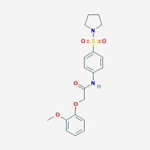 molecular formula C19H22N2O5S B466406 2-(2-methoxyphenoxy)-N-[4-(1-pyrrolidinylsulfonyl)phenyl]acetamide CAS No. 433315-05-0